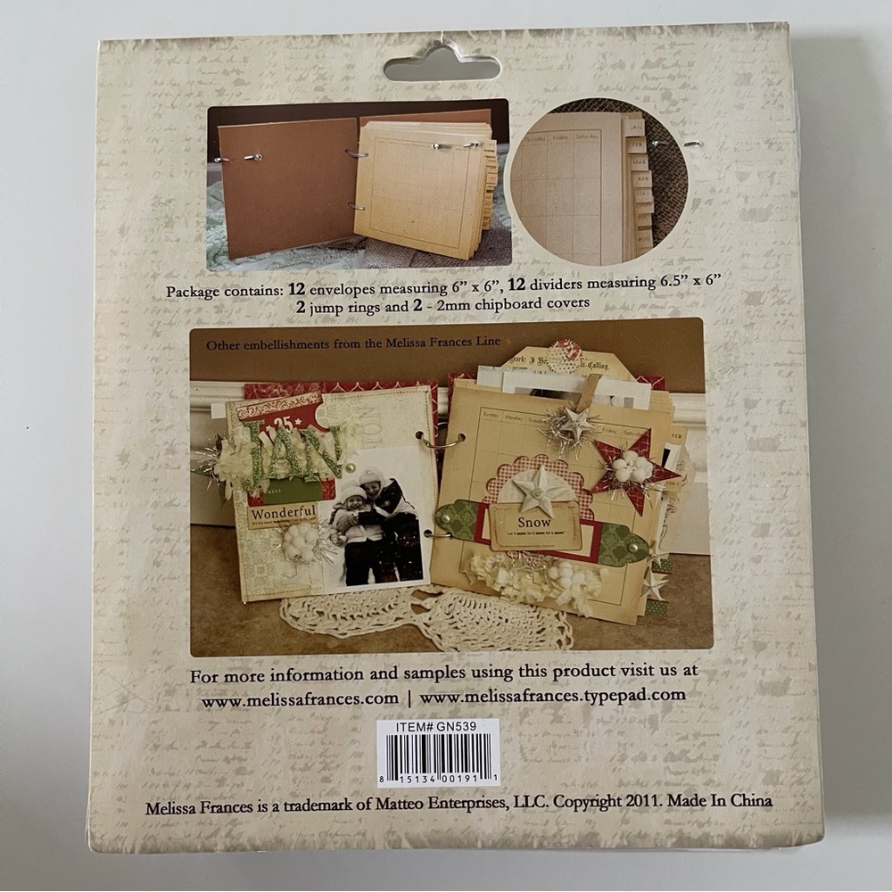 Melissa Frances Mini Calendar Book Kit Scrapbook Album - Picture 6 of 7